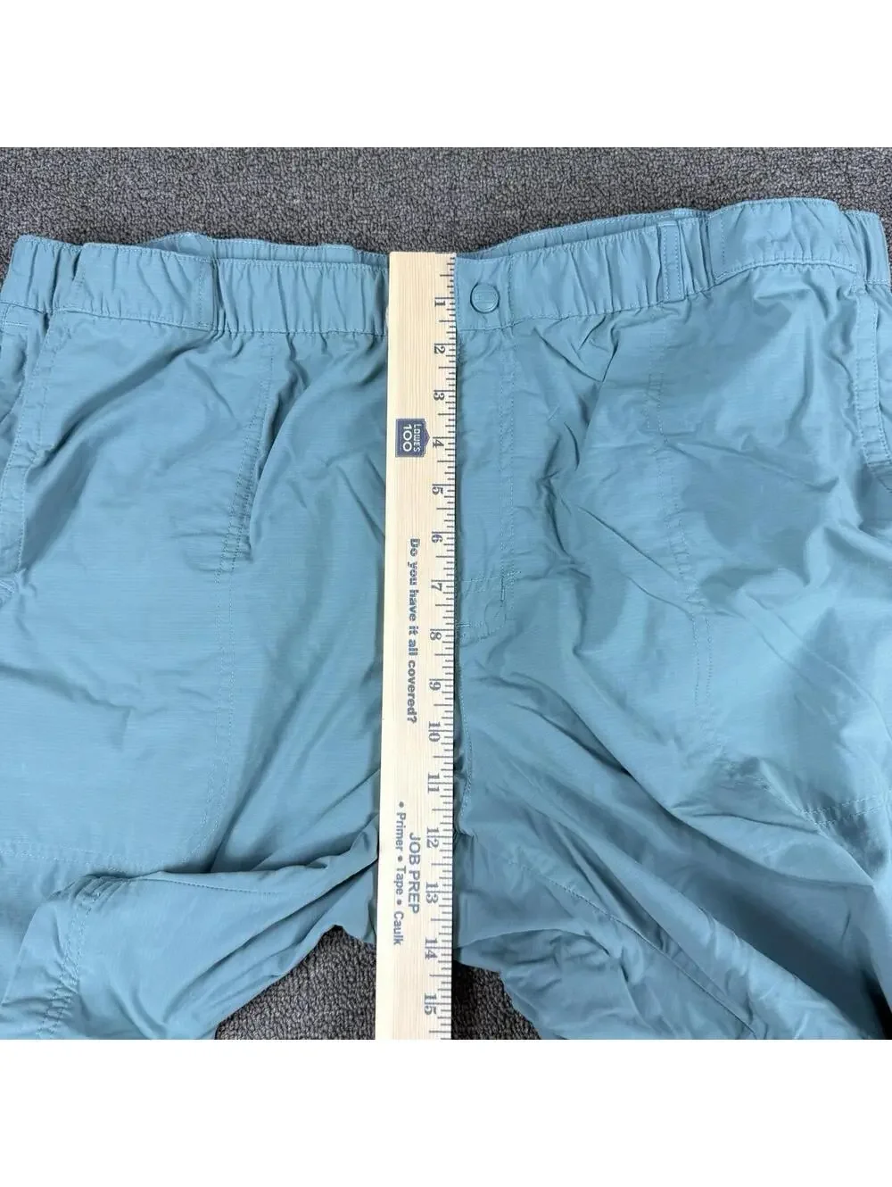 Vintage L.L. Bean Board Shorts Mens XL Teal Solid A0JAJ7 Mesh Lined - Picture 8 of 8